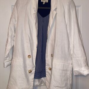 White Linen Women's Blazer